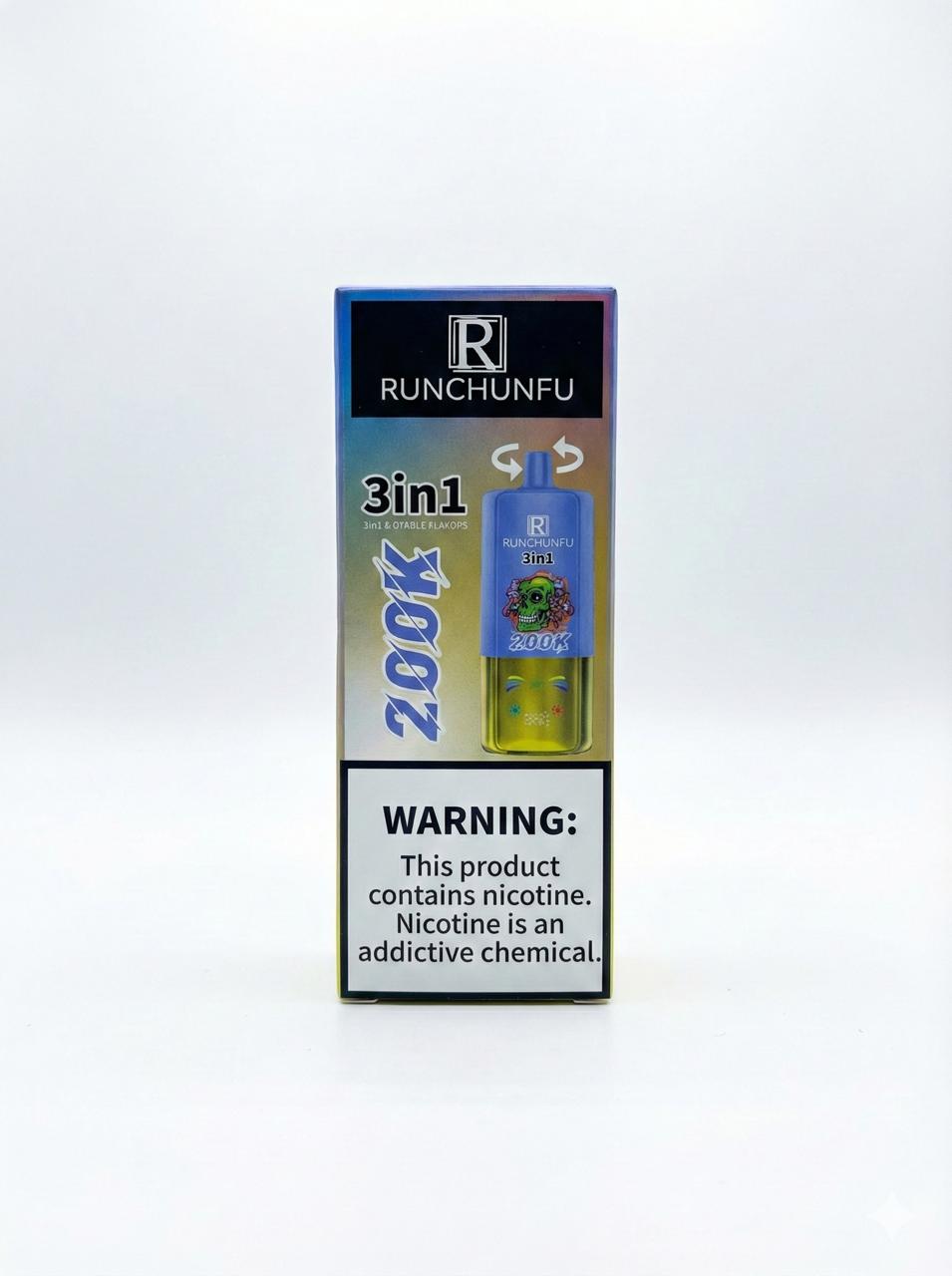 Runchunfu 3-in-1 Disposable Vape - 200K Puffs (Multi-Flavor)