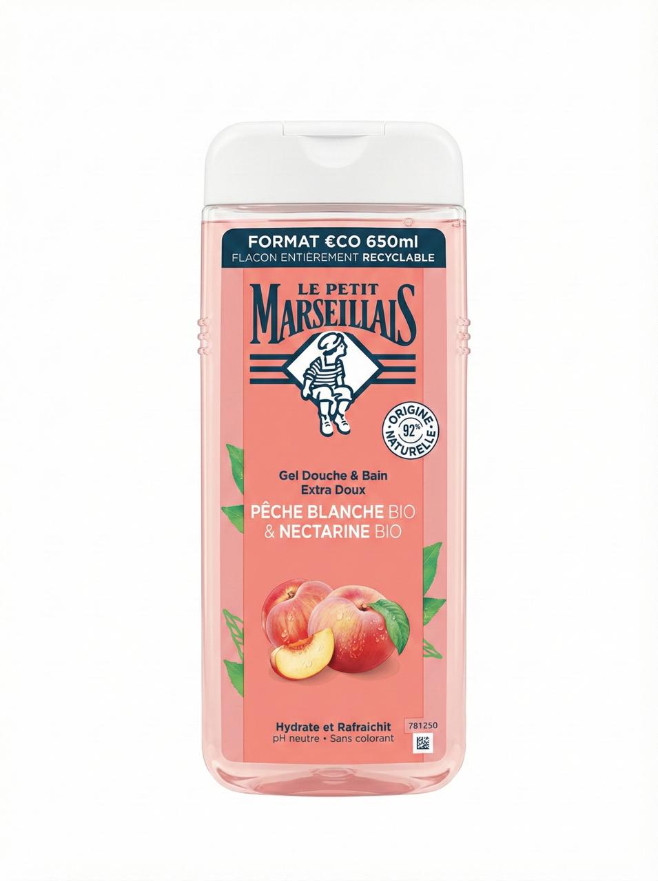 Le Petit Marseillais Shower Gel - Organic White Peach & Nectarine (650ml)