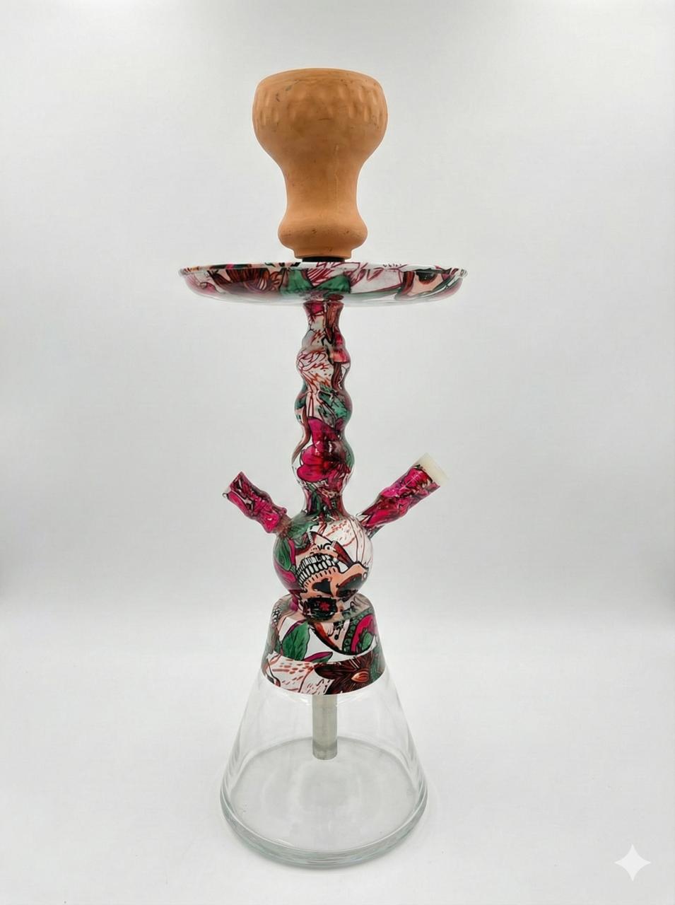 Art Edition Shisha - Red Marble & Skull